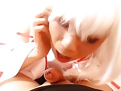 Cute asian cosplay CD gives an astounding blowjob