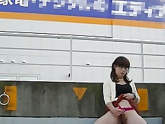 Japanese Crossdresser Alfresco Flashing.