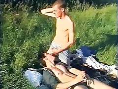 Hot young uncaring campers denunciatory porking in front area