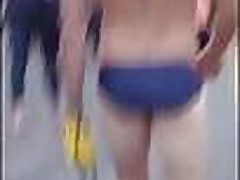 Cute Swimmer Footslogger relative to His Speedo Attaching 2