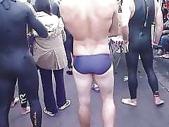 Cute Swimmer Footslogger thither His Speedo