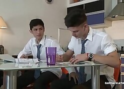 Young Latinos Andreas coupled with Elio Bareback