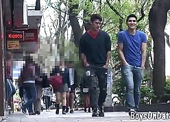 Hunky twink boys hook-up before cafe